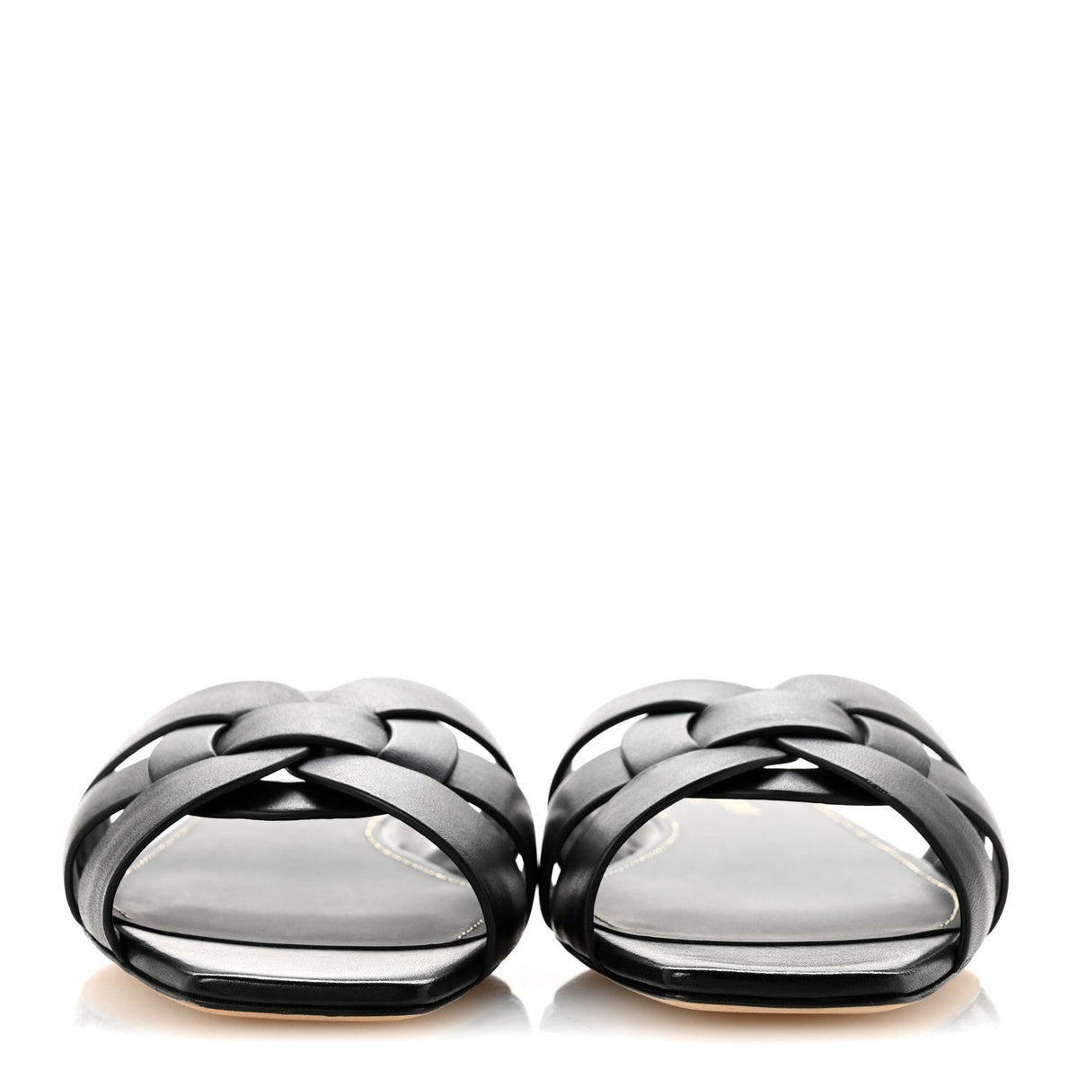 Saint Laurent Calfskin Women's Tribute 05 Slide Sandals 36.5 Black