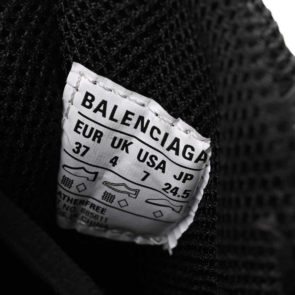 Balenciaga Mesh Nylon Men's Monocolor Bouncer Sneakers 37 Black