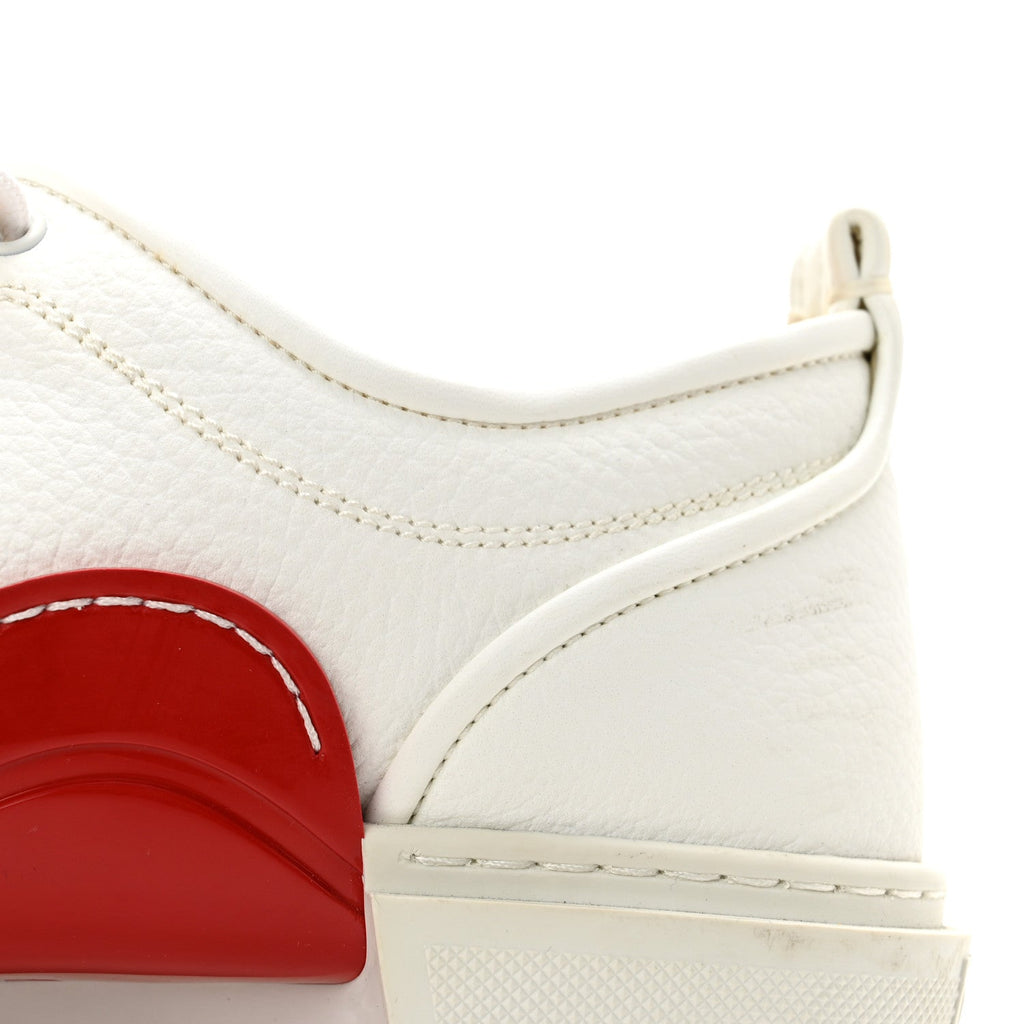 Christian Louboutin Calfskin Adolon Junior Low Top Sneakers 39 White