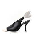 Lambskin Slingback Pumps Black White