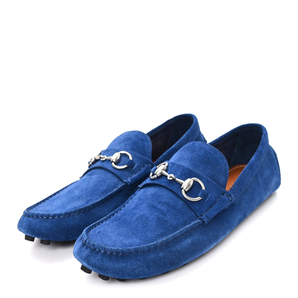 Gucci Suede Men's Horsebit Driver Loafers 7.5 Royale