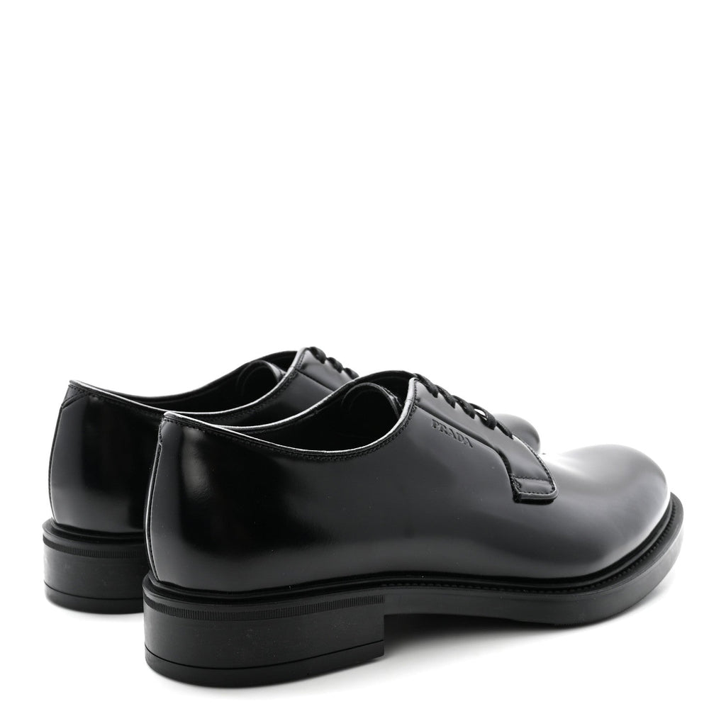 Prada Spazzolato Men's Derby Loafers 7.5 Black