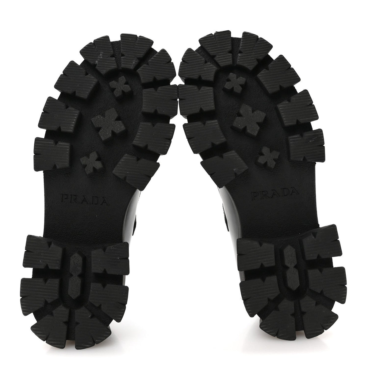 Prada Spazzolato Calfskin Women's Monolith Mary Janes 35.5 Black