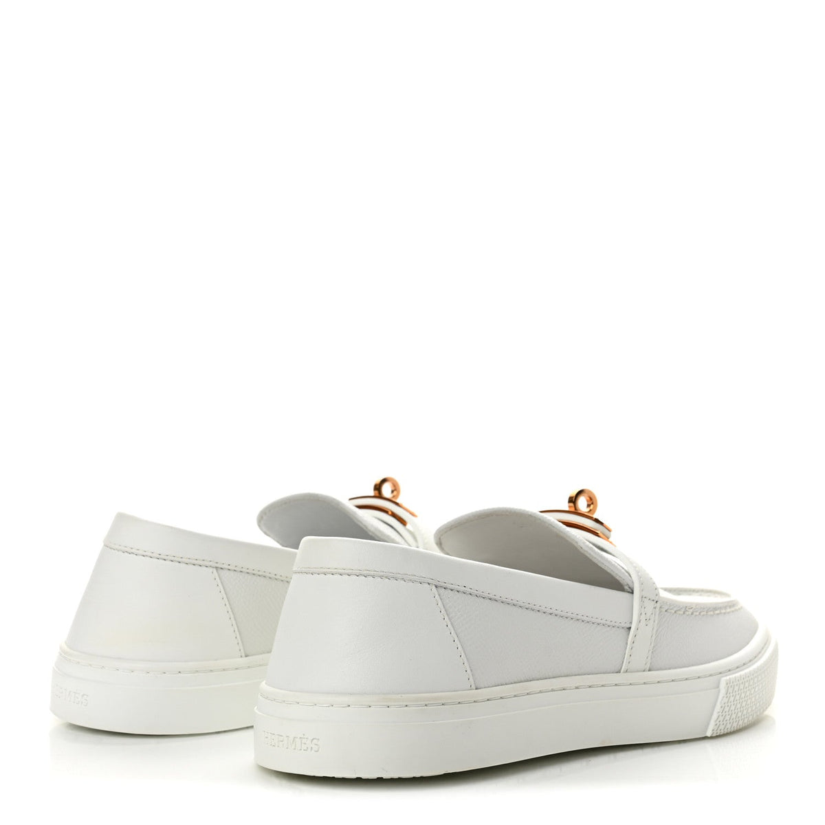 Hermes Epsom Calfskin Game Women's Slip On Sneakers White