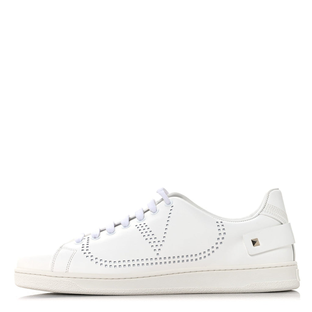 Valentino Garavani Calfskin Men's Backnet Sneakers 43.5 White