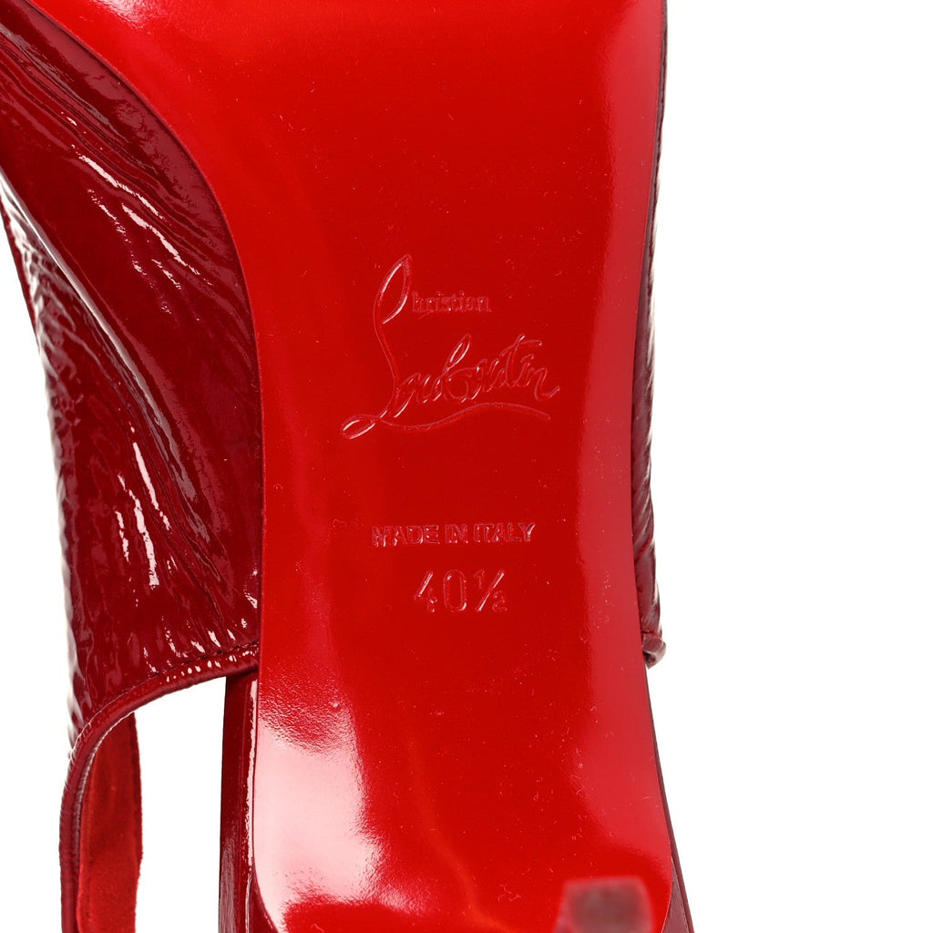 Christian Louboutin Patent Women's Vogue Sporty Kate 55 Slingback 40.5 Loubi