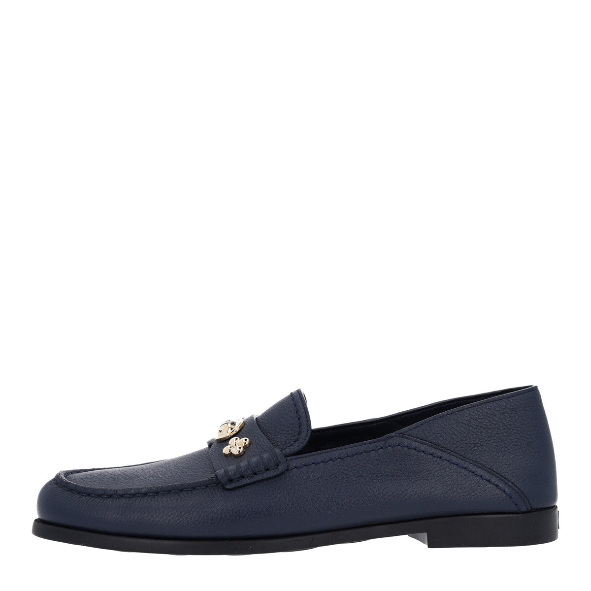 Louis Vuitton Grained Calfskin Women's Ivy Loafers 40.5 Navy Blue
