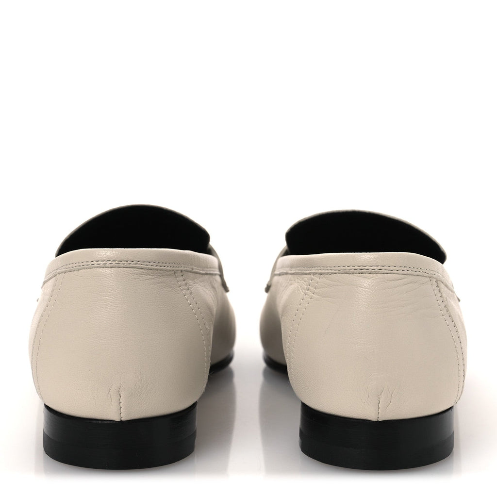 Hermes Goatskin Women's Paris Loafers 37 Beige Glaise