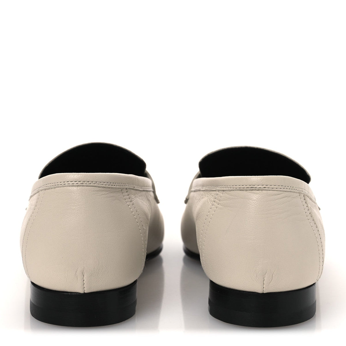 Hermes Goatskin Women's Paris Loafers 37 Beige Glaise