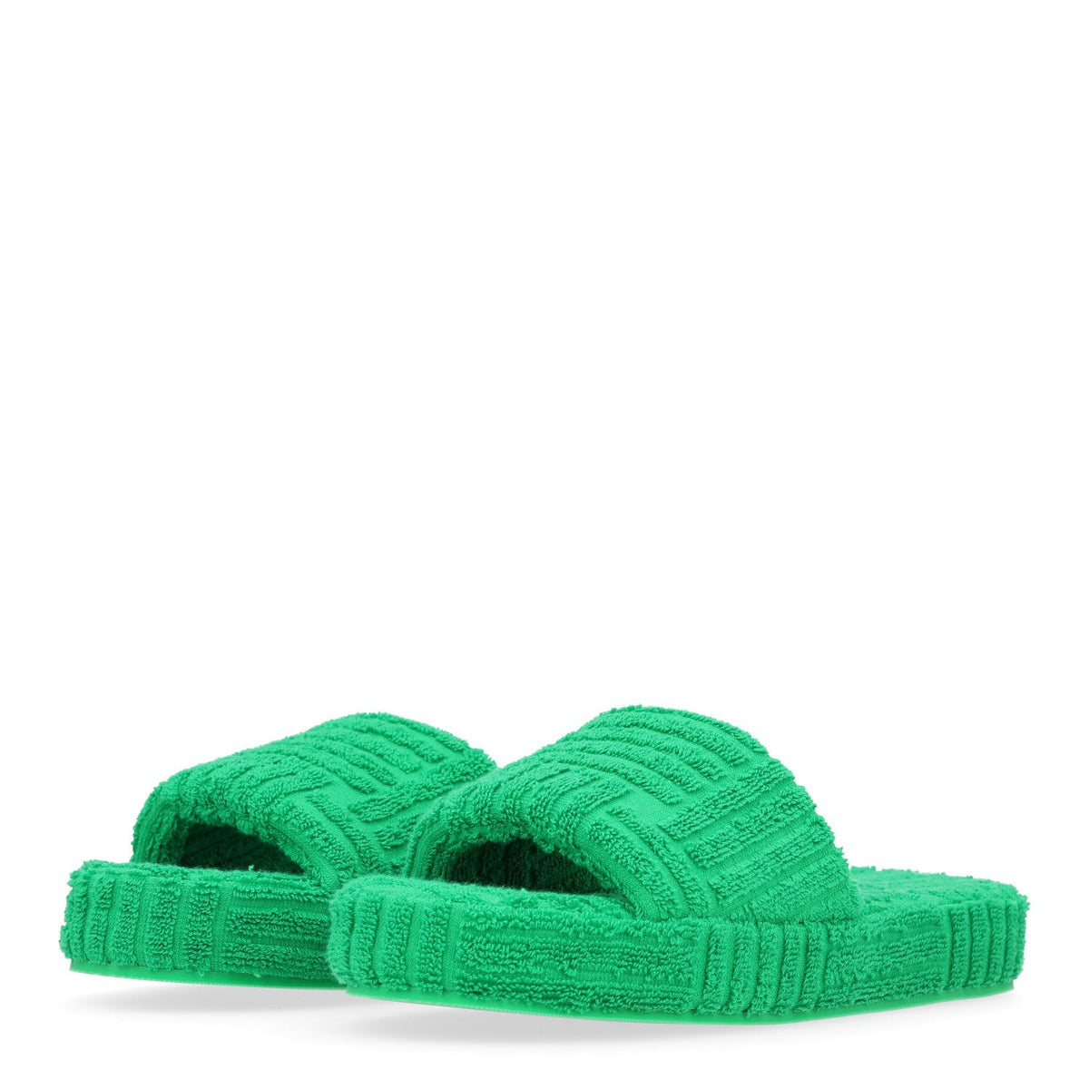 Bottega Veneta Terry Resort Sponge Women's Slides Sandals 41 Grass