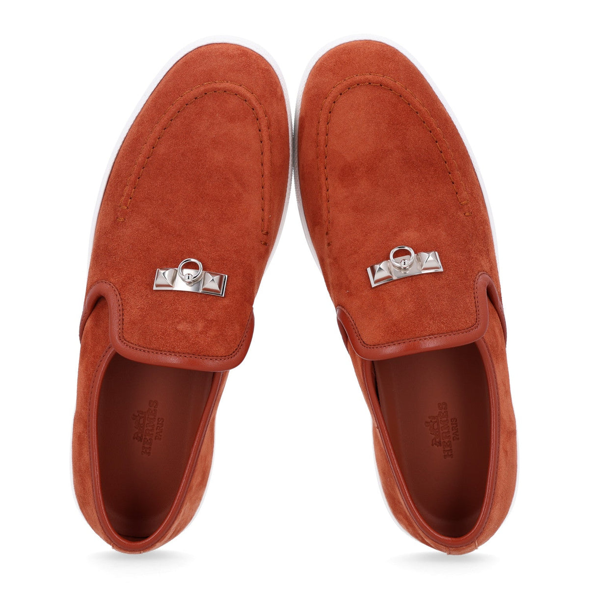 Hermes Suede Goatskin Nappa Jour Women's Loafers Gold