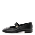 Calfskin Patent Mary Janes Flats Black