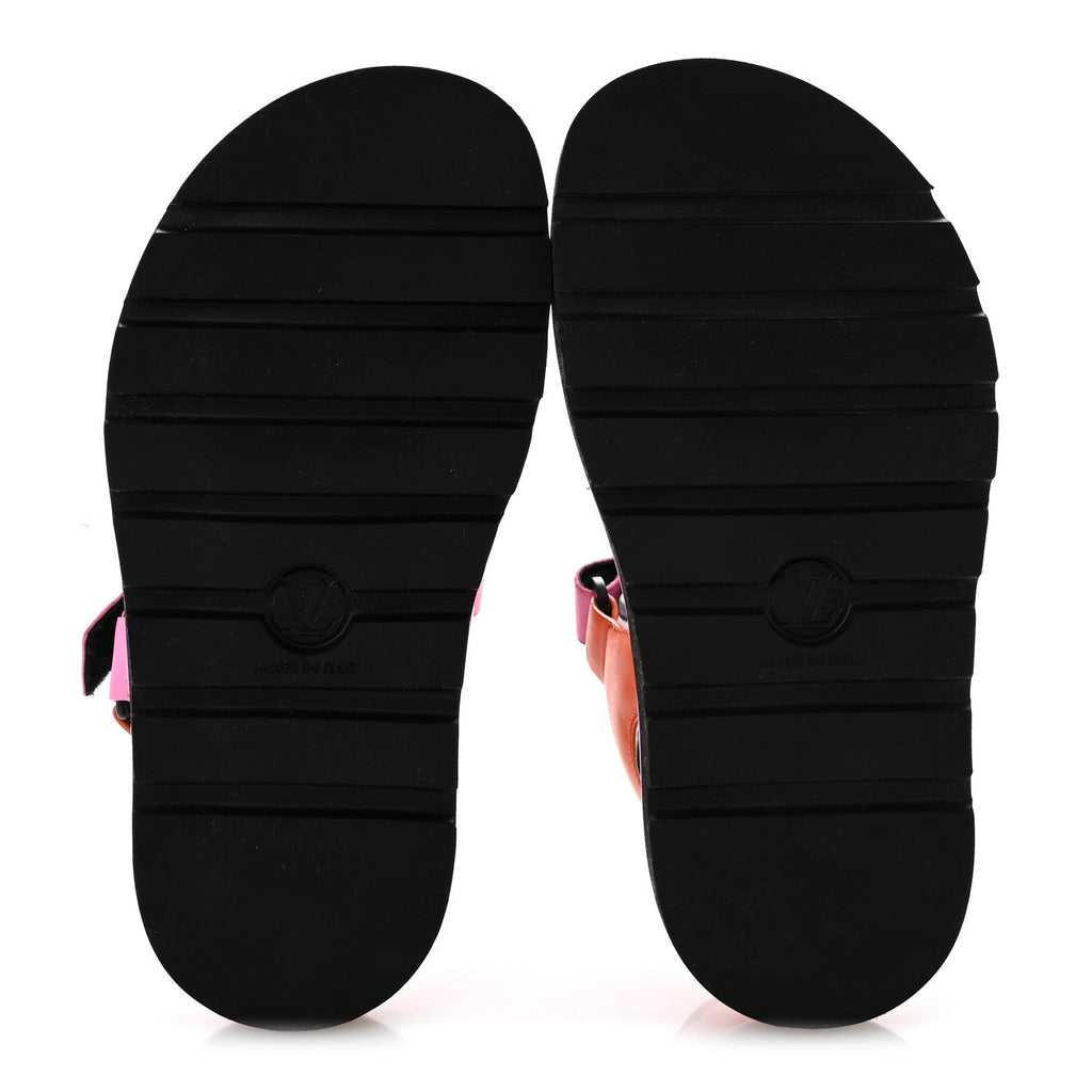 Louis Vuitton Calfskin Women's Pool Pillow Comfort Flat Sandals 38 Rose Pop Pink