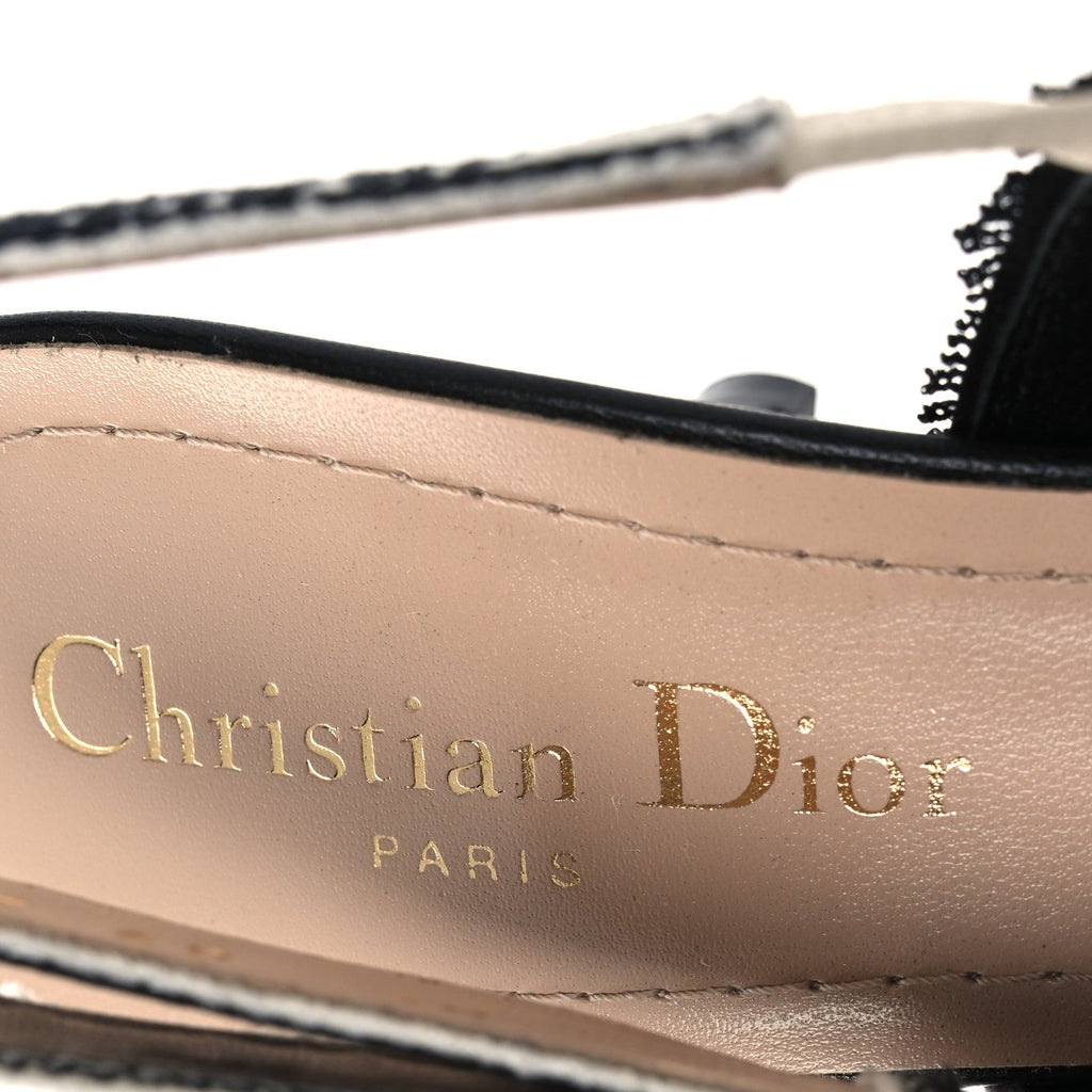 Christian Dior Mesh Women's Butterfly Embroidered J'Adior Pumps 36 Black
