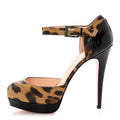 Patent Leopard Pilot Pumps Brown