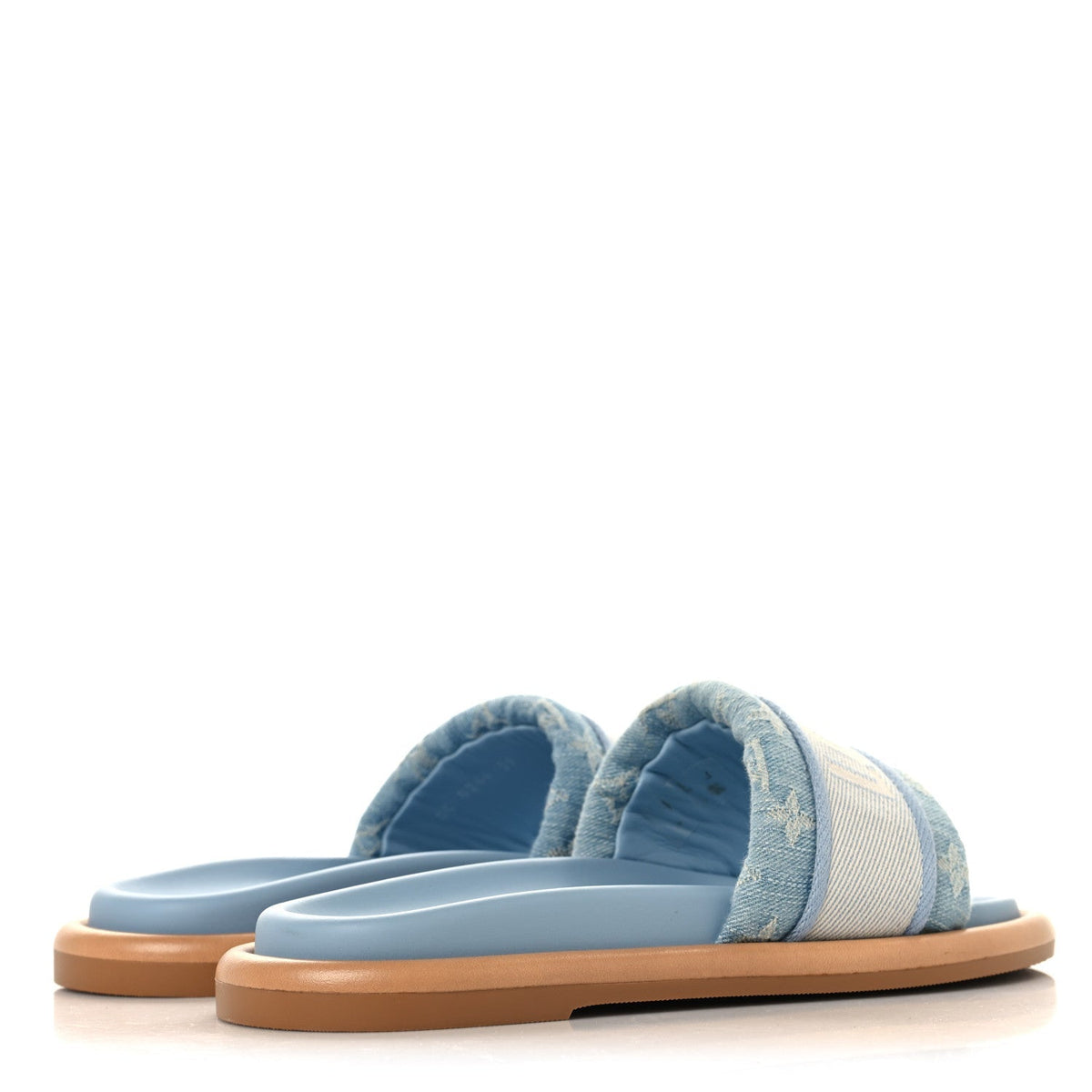 Louis Vuitton Monogram Denim Women's LV Bliss Comfort Mules 39 Turquoise