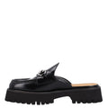 Magnum Calfskin Horsebit Platform Mules Black