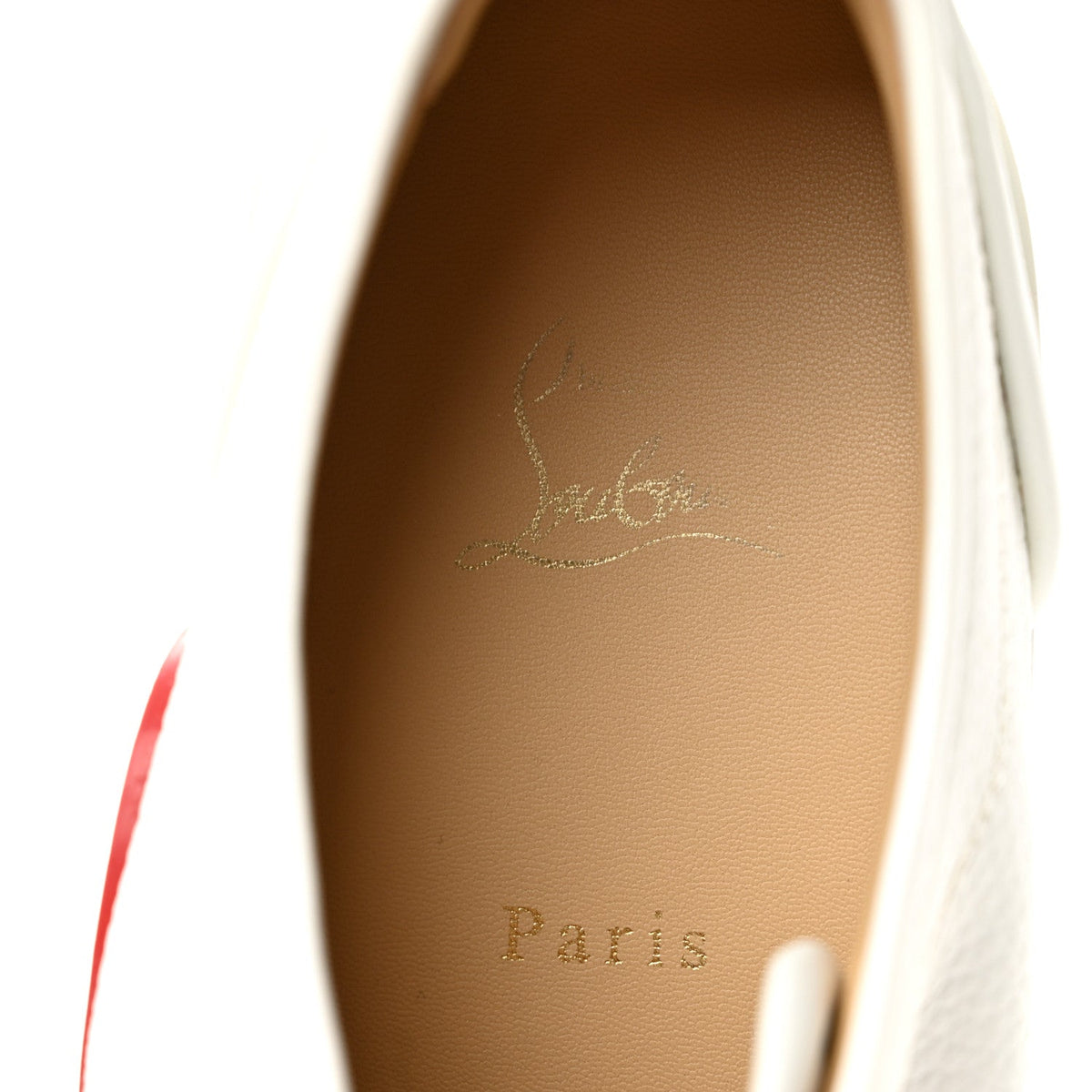 Christian Louboutin Calfskin Adolon Junior Low Top Sneakers 39 White