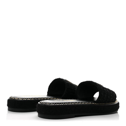 Chanel Wool Alpaca Chain CC Women's Shoes