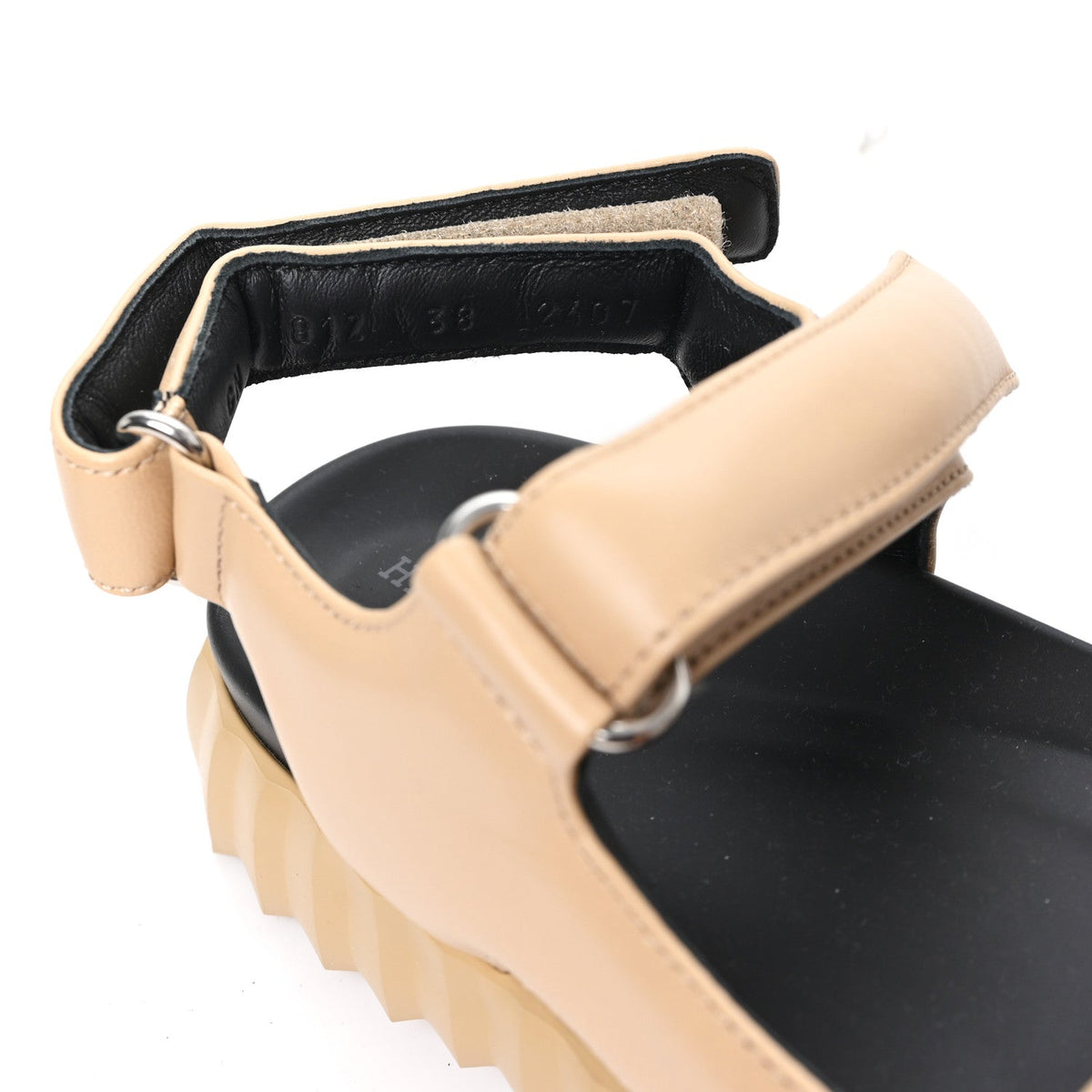 Hermes Lambskin Women's Junior Sandals 38 Beige Albinos
