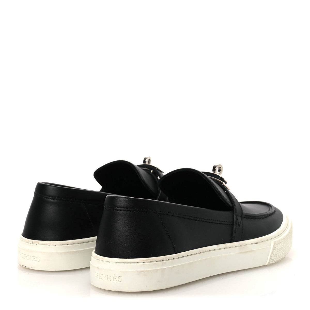 Hermes Calfskin Women's Game Slip On Sneakers 37 Black