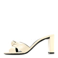 Saint Laurent Lambskin Women's Bianca 75mm Mules 40.5 Pearl
