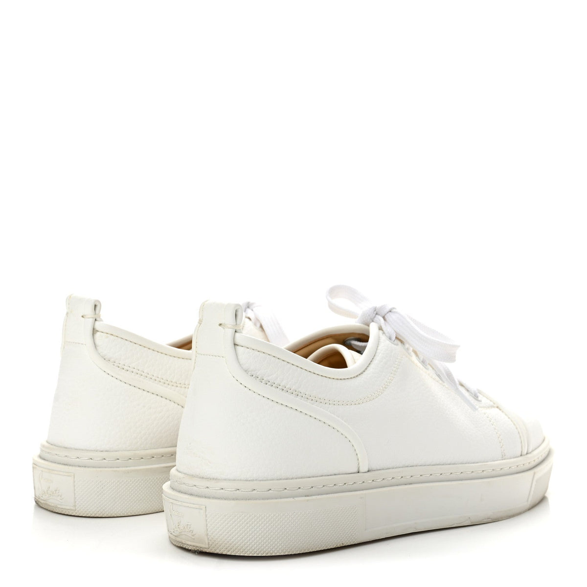 Christian Louboutin Calfskin Adolon Junior Low Top Sneakers 39 White