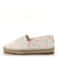 Chanel Glittered Tweed Lambskin Women's CC Espadrilles 36 White Multicolor