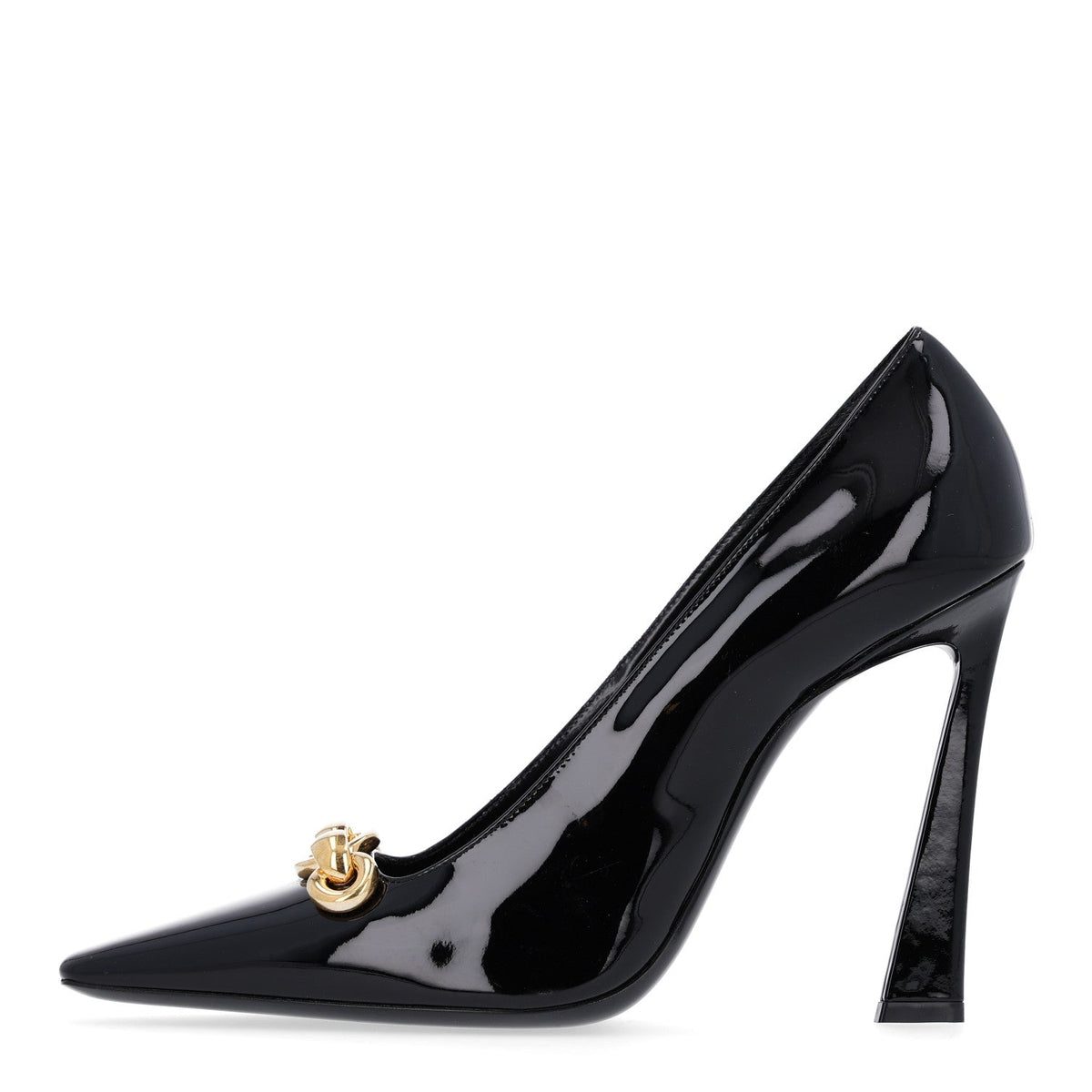 Saint Laurent Vernice Grupy Silvana 110mm Women's Pumps Black and Oro Antico