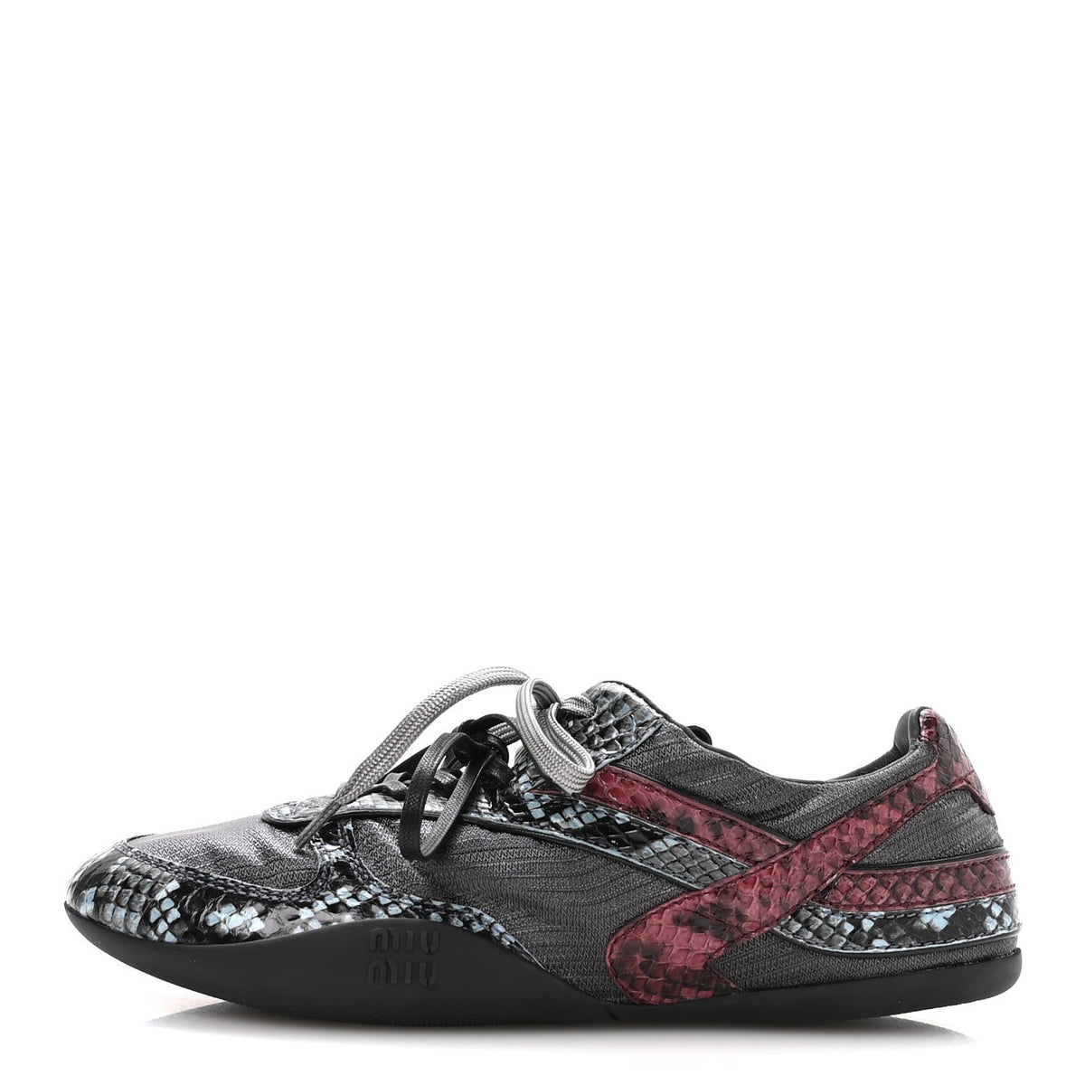 Miu Miu Nylon Ayers Women's Gymnasium Sneakers 38 Blue Multicolor