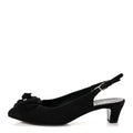 Chanel Lace Women's Camellia CC Slingback Pumps 38 Black