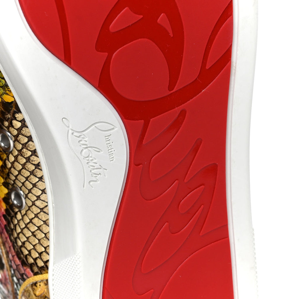 Christian Louboutin Snakeskin Men's Louis Flat Sneakers 40 Multicolor