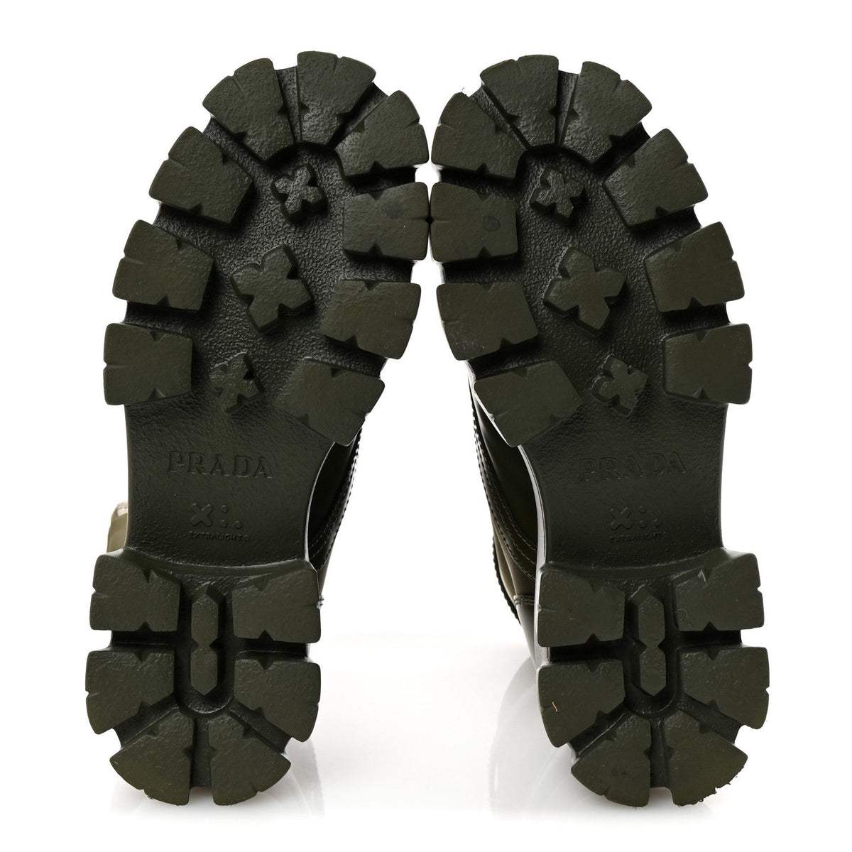 Prada Spazzolato Re-Nylon Women's Monolith 55mm Boots 37.5 Militare