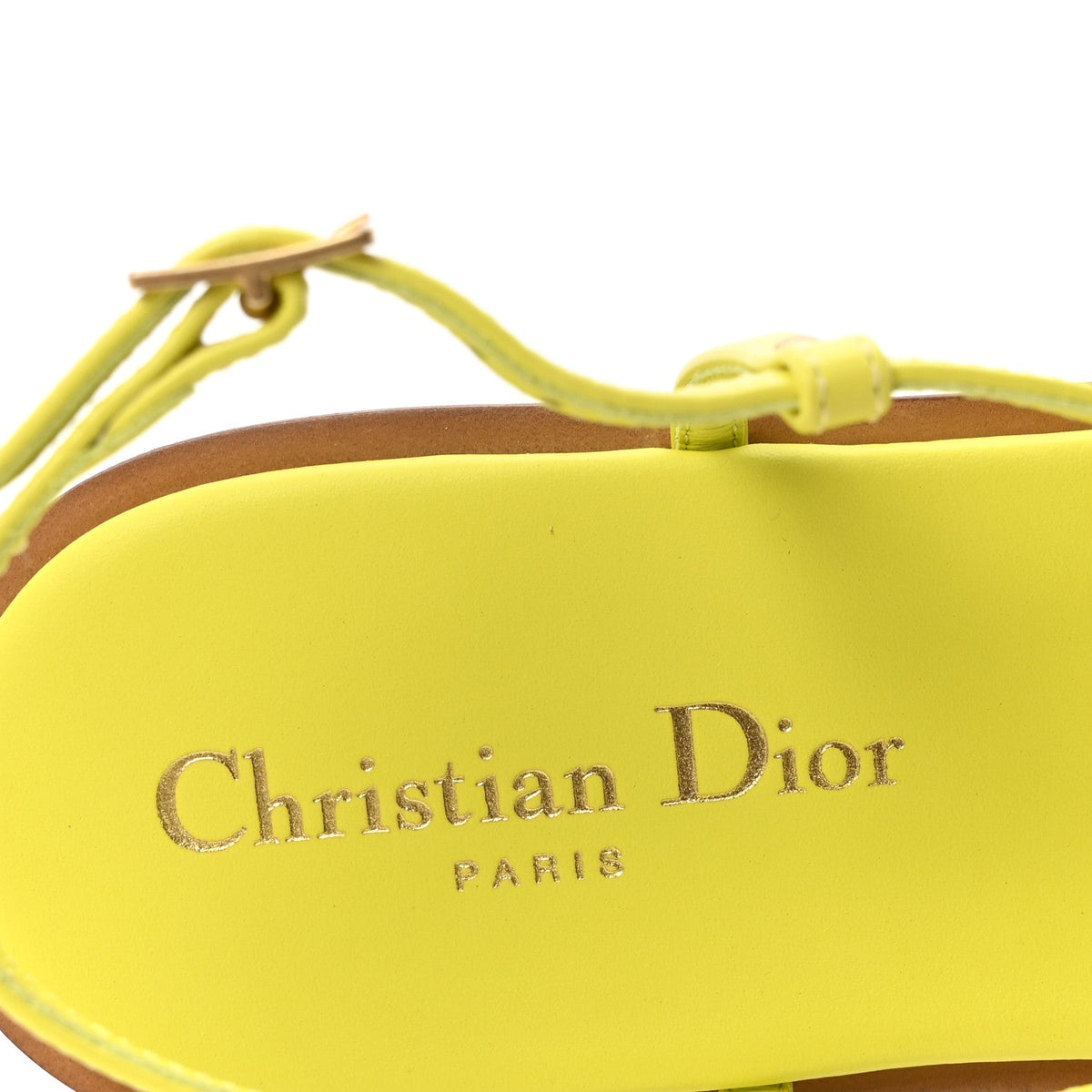 Christian Dior Calfskin Women's C'est Dior Sandals 37 Yellow