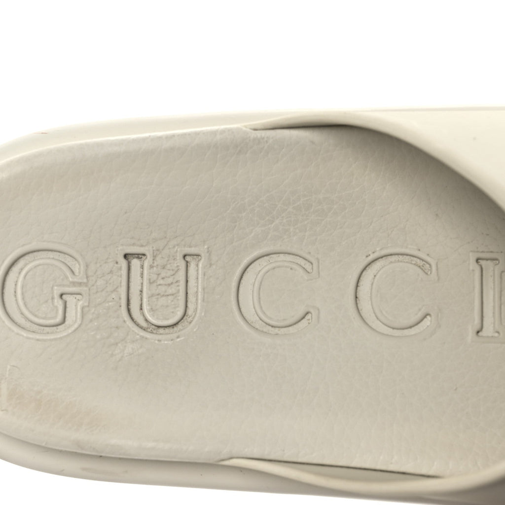 Gucci Rubber Women's Interlocking G Platform 42mm Slide Sandals 40 Off White