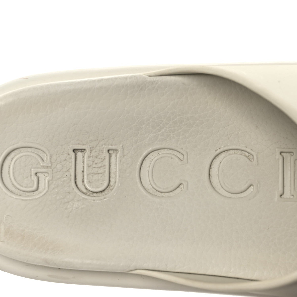 Gucci Rubber Women's Interlocking G Platform 42mm Slide Sandals 40 Off White