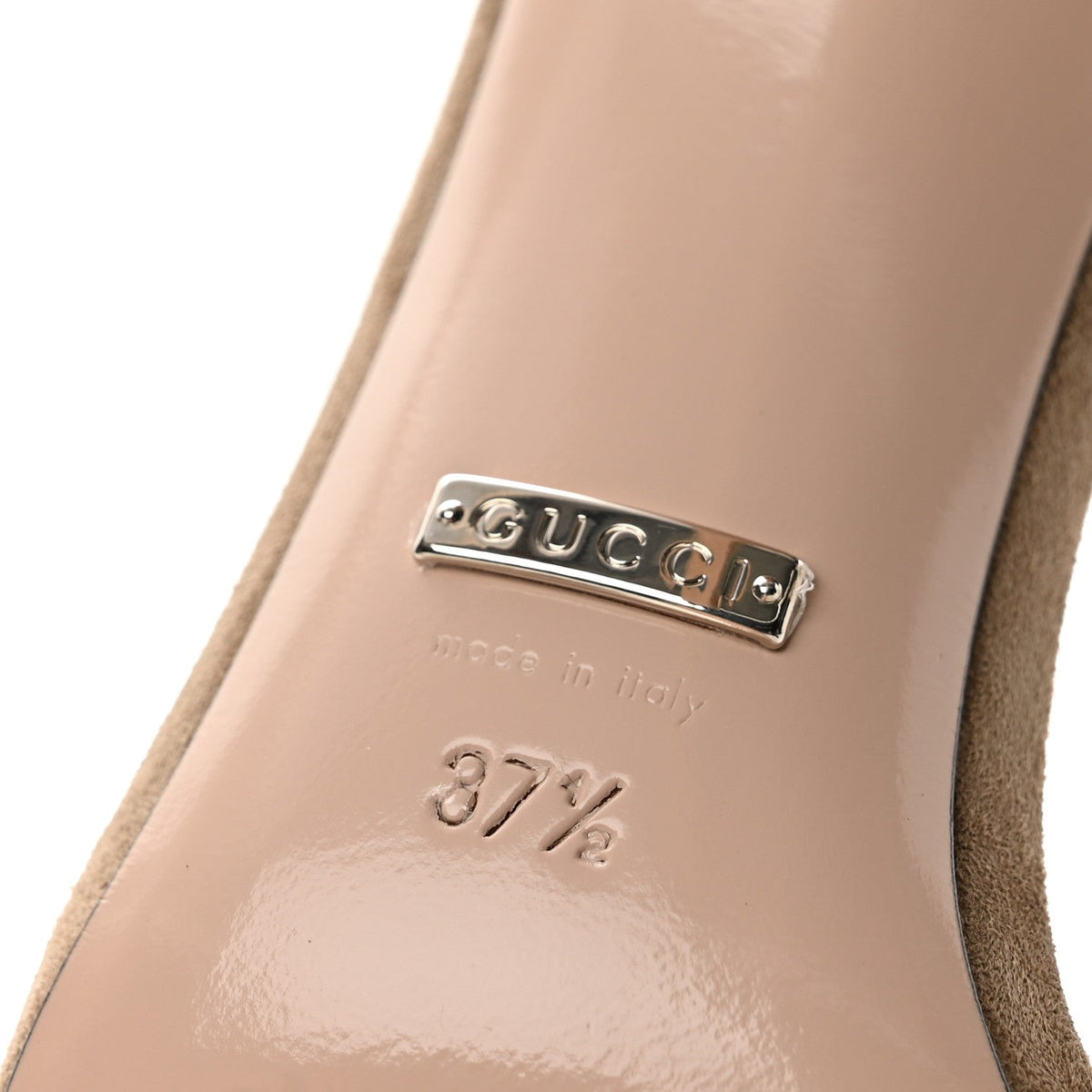 Gucci Kid Scamosciato GG Ankle Strap High Heel Women's Sandals Taupe