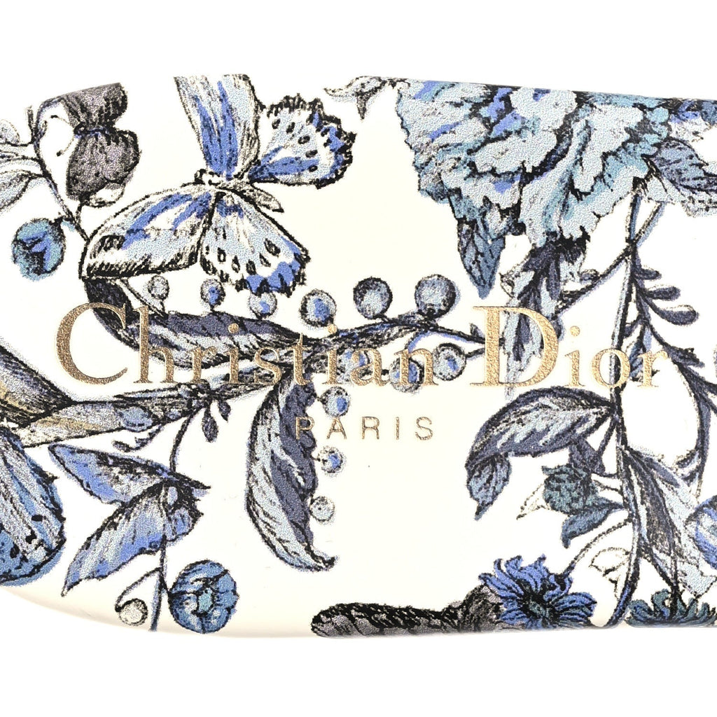 Christian Dior Canvas Embroidered Women's Butterfly Dway Slide Sandals 40 White Blue