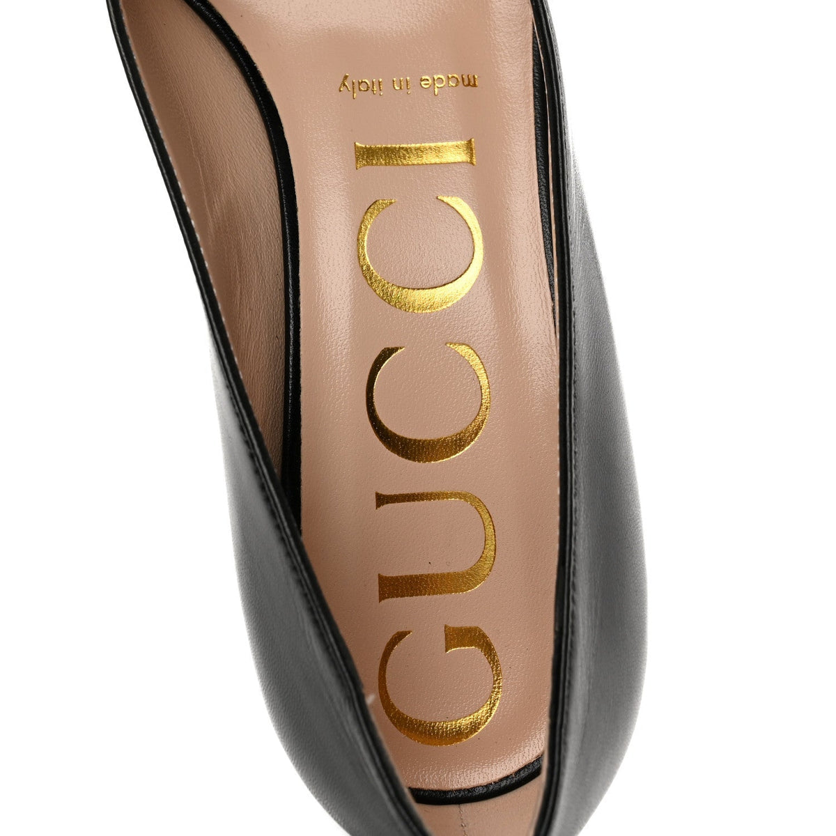Gucci Kidskin Leather Women's Malaga Kid Horsebit Pumps 37 Black