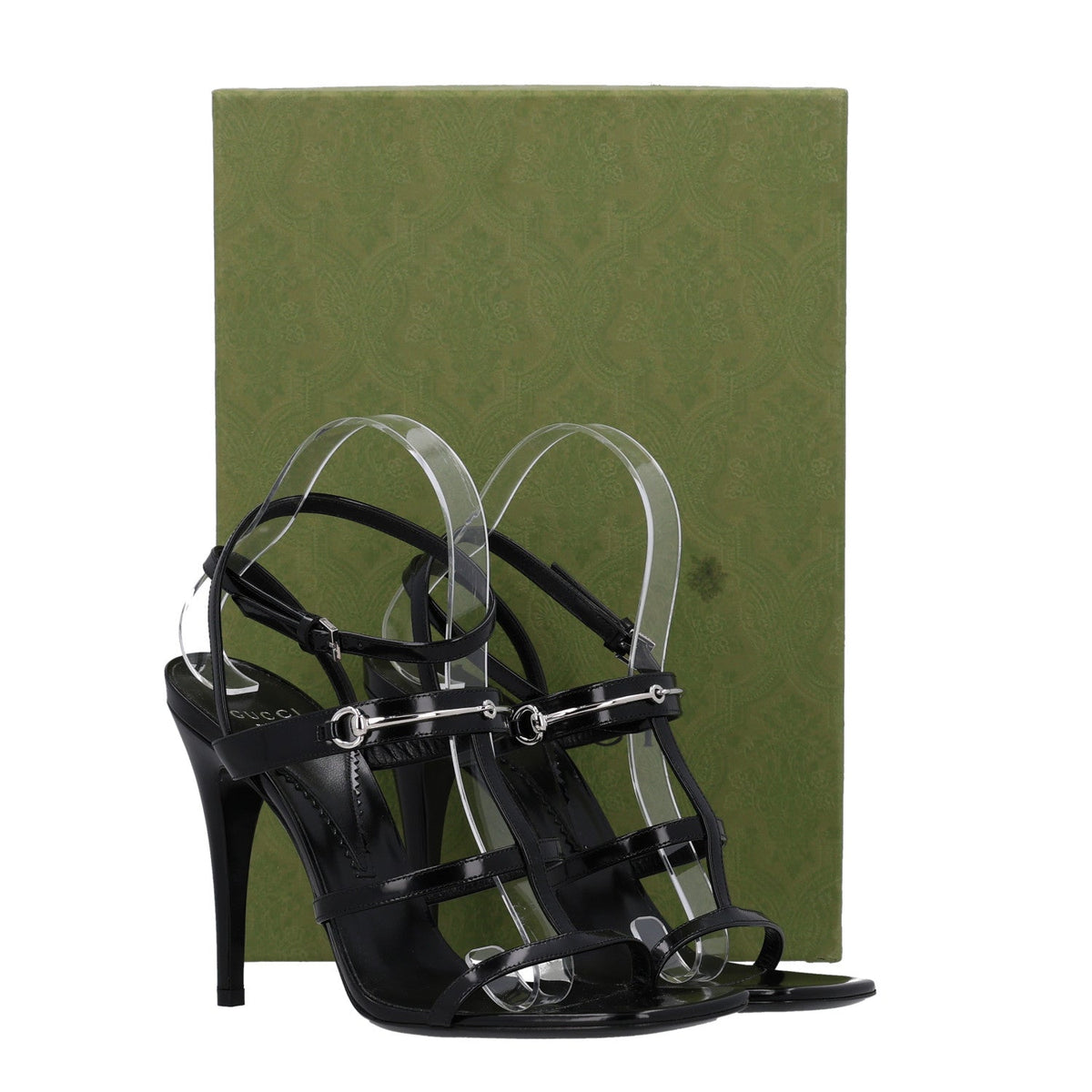 Gucci Nappa Women's Regent Strappy Horsebit Sandals 39.5 Black