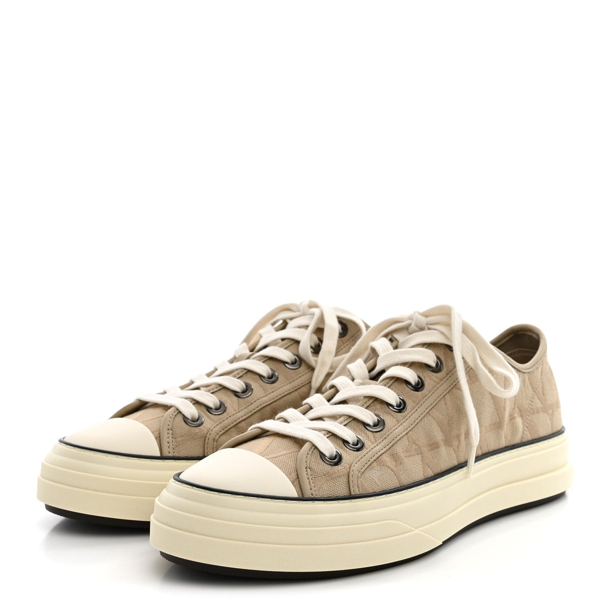 Valentino Garavani Canvas Iconographe VLogo Sneakers 41 Beige