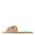 Chanel Lambskin Women's Pearl Chain Flat Slipper Sandals M Beige