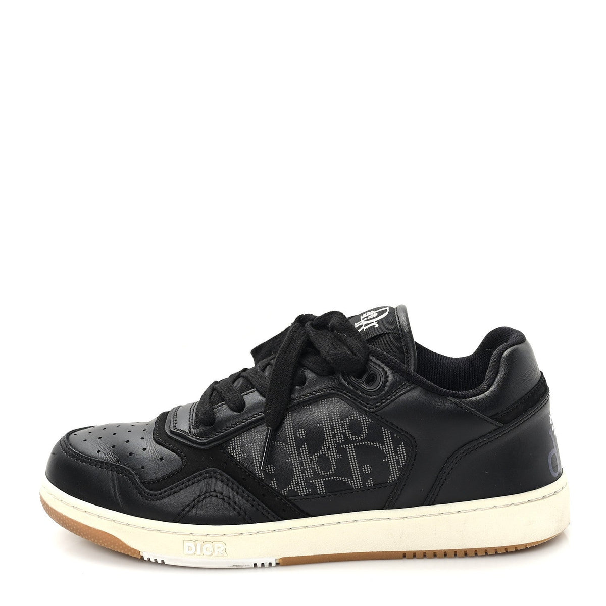 Christian Dior Smooth Calfskin Men's B27 Low Top Sneakers 39 Black Grey