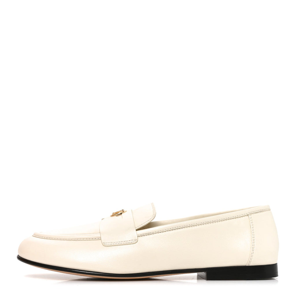 Louis Vuitton Lambskin Women's Soho Flat Loafers 40 Ecru White