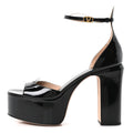 Valentino Garavani Patent Women's Tan-Go 50/120mm Platform Pumps 40 Black
