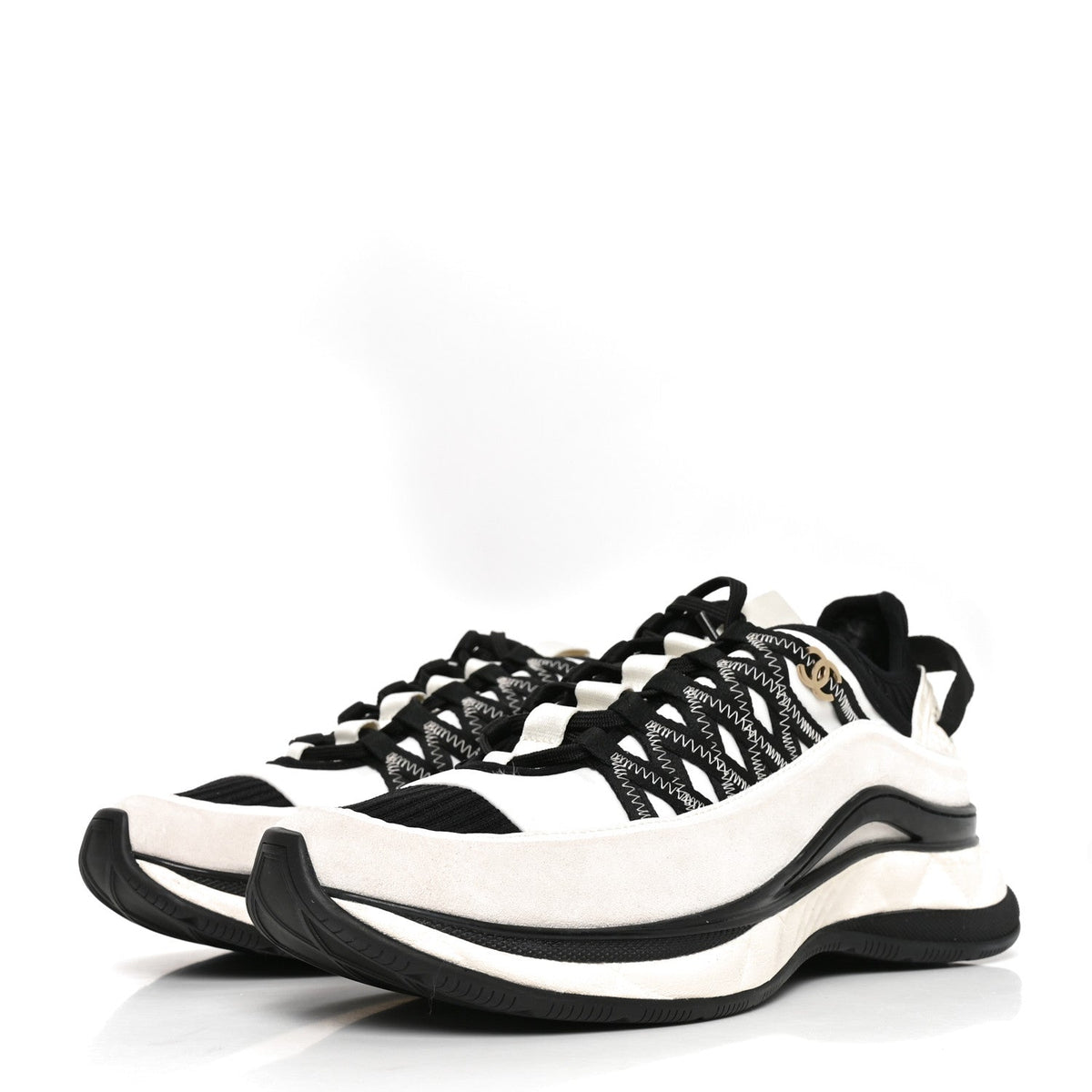 Chanel Fabric Suede Calfskin Women's Sneakers