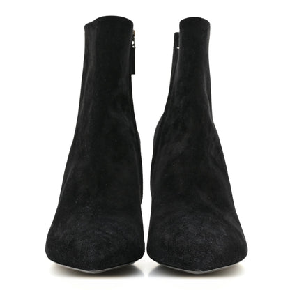 Saint Laurent Suede Women's Kate 85 Zip Booties 39.5 Black