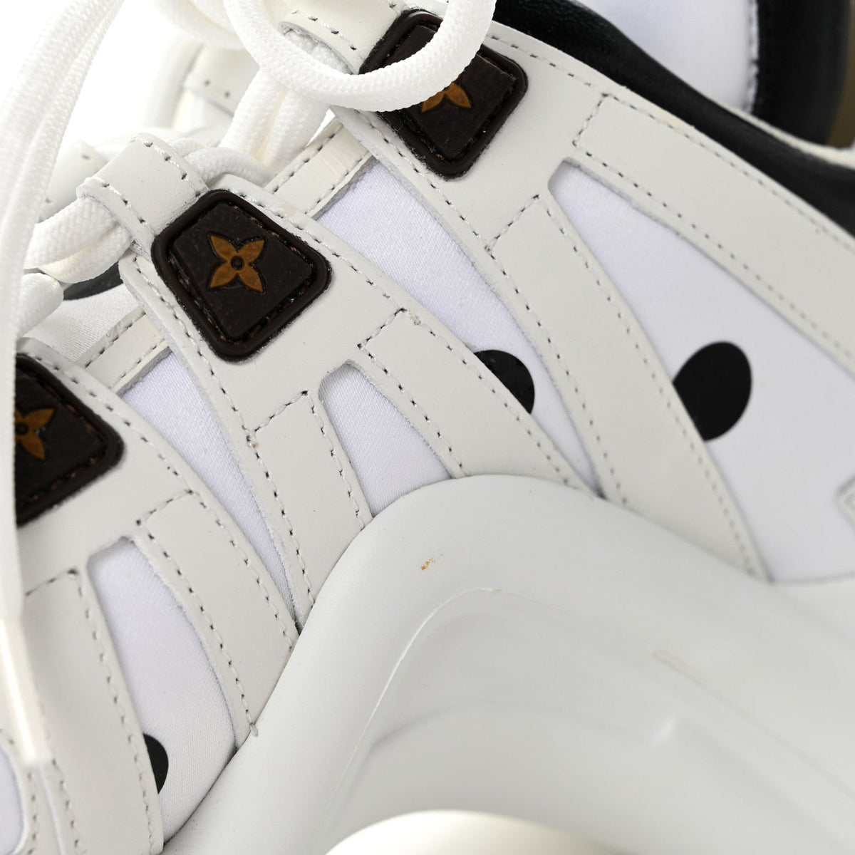Louis Vuitton Calfskin Satin Women's LV Archlight Sneakers 39.5 White