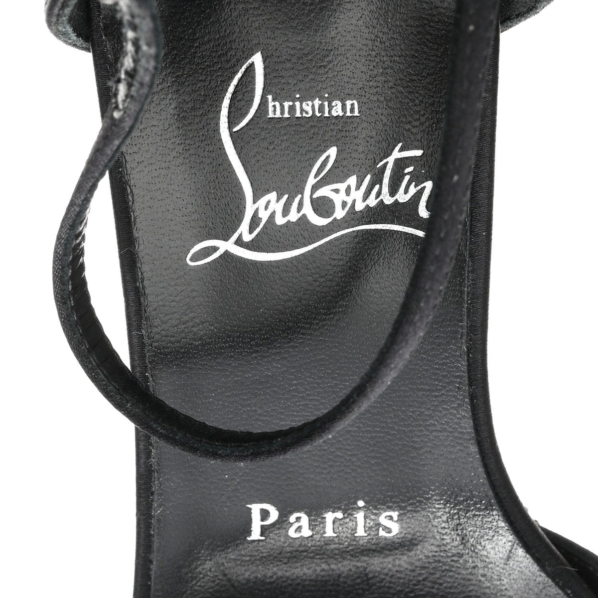 Christian Louboutin Satin Strass Women's Sandaloo Aftersun 130 Sandals 38 Black Multicolor