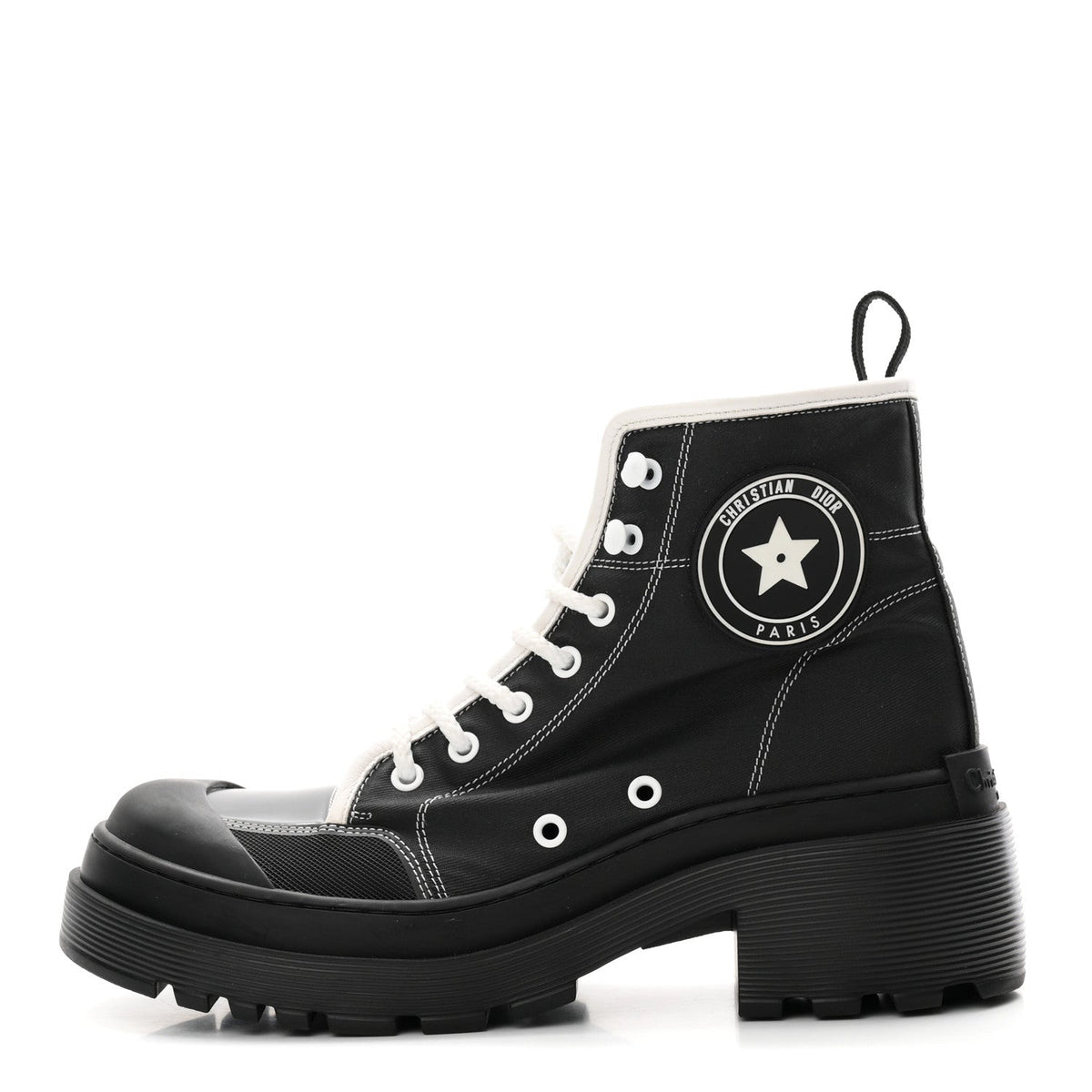Christian Dior Calfskin Technical Fabric Women's D-Rise 35mm Boots 39.5 Black